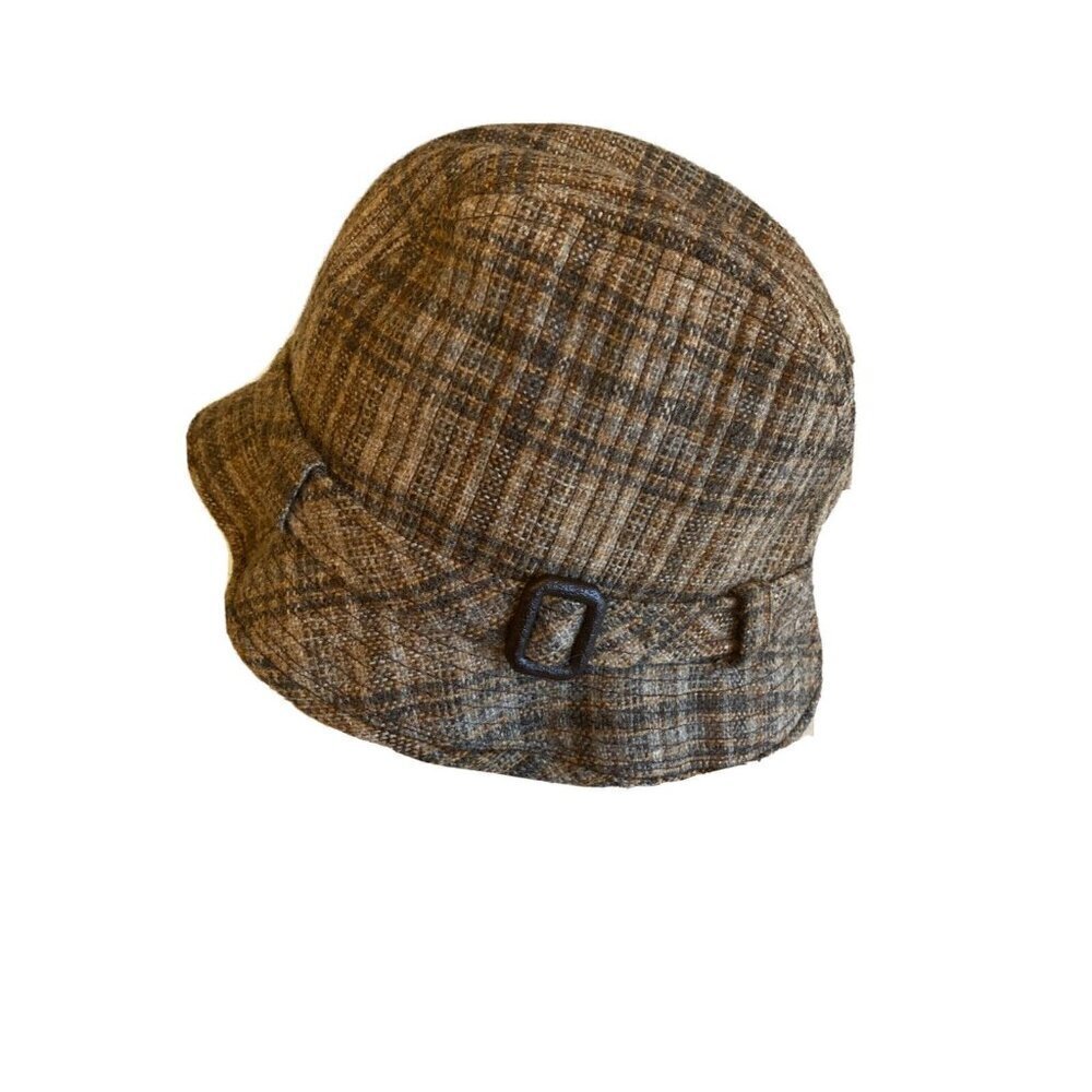 Resistol Vintage Brown Plaid Bucket Hat Self-Conforming Size 7 1/4 14-1629-08